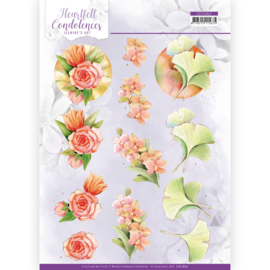 3D Cutting Sheet -Jeanine's Art - Heartfelt Condolences - Salmon Flowers CD11822