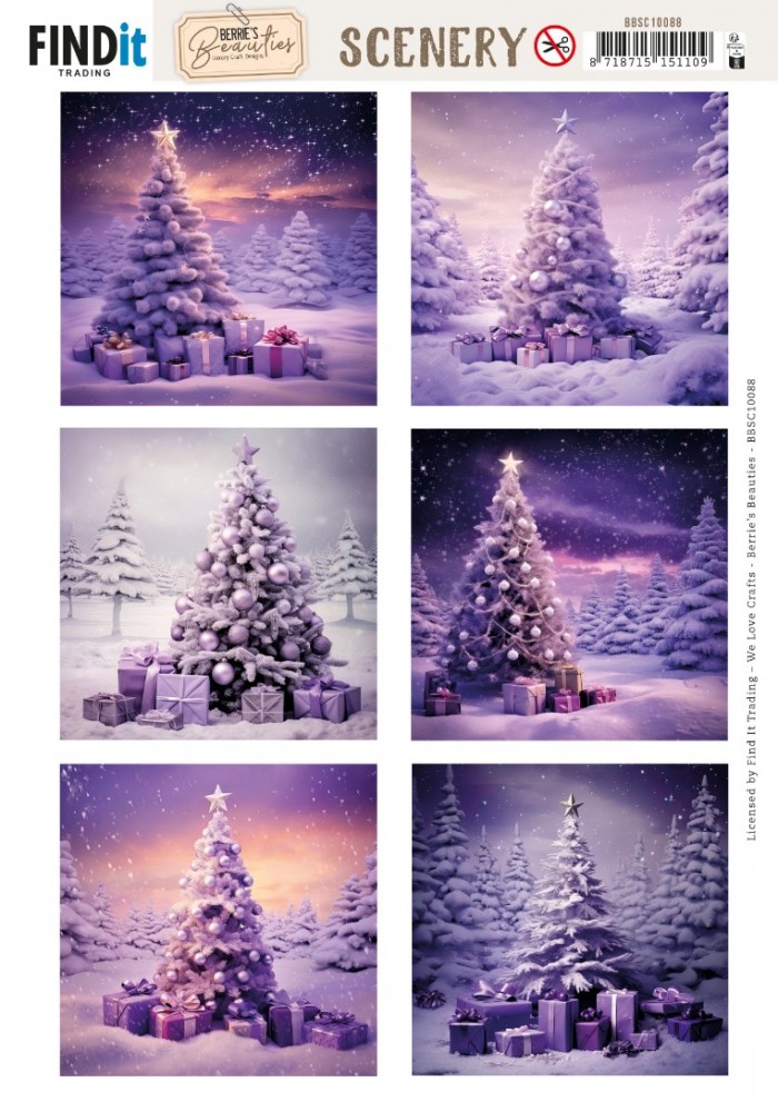 Scenery Push out - Berries Beauties - Purple Pines - Square BBSC10088