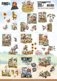 3D Cutting Sheet - Yvonne Creations - Farm Friends - Mini CD12331