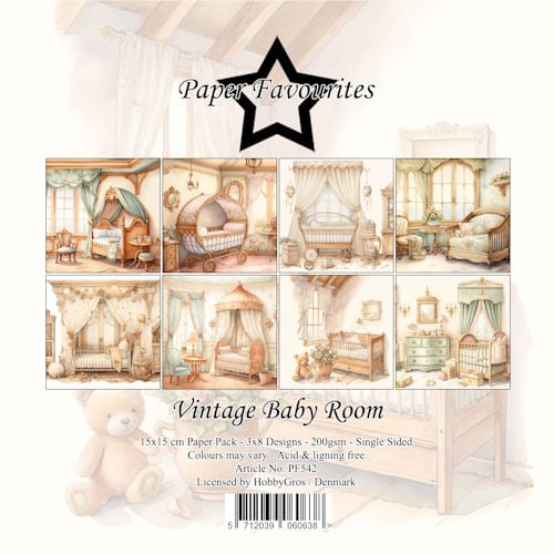 Paper Favourites 15x15 cm Vintage Baby Room PF542