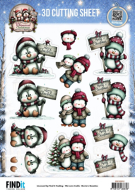 3D Cutting Sheet - Berries Beauties - Whimsical Christmas - Penguins CD12512