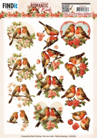 3D Cutting Sheets - Berries Beauties - Romantic Birds - Romantic Robin CD12168