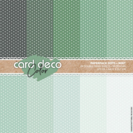 Card Deco Color Paperpack – Gestippeld – Mint - A4 CDCPPA414001