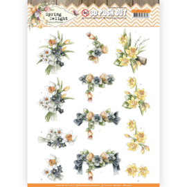 3D Pushout - Precious Marieke - Spring Delight - Violets and Daffodils   SB10425