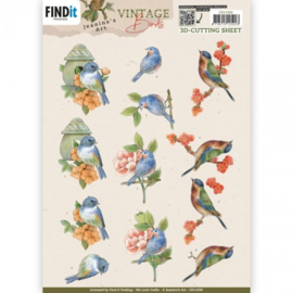 3D Cutting Sheets - Jeanine's Art - Vintage Birds - Stone Birdhouse  CD11930
