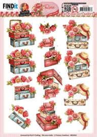 3D Push Out - Yvonne Creations - Rose Decorations - Rose Suitcase SB10934