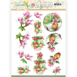 3D Push Out - Jeanine's Art Welcome Spring - Pink Magnolia  SB10530