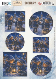 Scenery Push out - Berries Beauties - Blue Christmas Elfs 1 BBSC10143