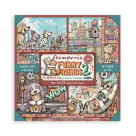 SBBSXB29 - Stamperia Small Scrapbooking Pad 22 vellen 20,3x20,3 cm – Furry Friends 2