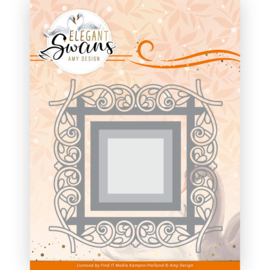 Dies - Amy Design - Elegant Swans - Elegant Frame  ADD10269   Formaat ca. 12,2 x 12,2 cm