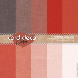 Card Deco Color Paperpack - Linen - Red - A4 CDCPPA412002