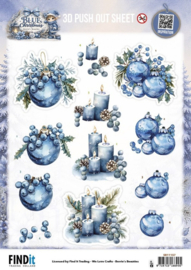 3D Pushout Sheet - Berries Beauties - Blue Christmas - Christmas Feelings SB11157