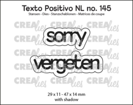 Texto Positivo stansen no. 145, sorry vergeten Crealies POSNL145
