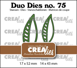 Duo Dies no. 75, Open blaadjes 21 Crealies CLDD75 17 x 52 - 14 x 43 mm.