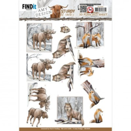 3D Push-Out - Amy Design - Sturdy Winter - Moose SB10826