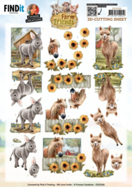3D Cutting Sheet - Yvonne Creations - Farm Friends - Donkey CD12328