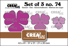 Set of 3 no. 74, Bloemen 30 Crealies CLSet74