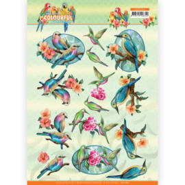 3D Cutting Sheet - Amy Design - Colourful Feathers - Hummingbird  CD11764