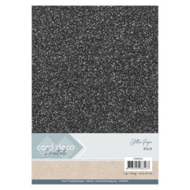 Card Deco Essentials Glitter Paper Black 1x  CDEGP021