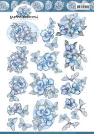 3D cutting sheet - Yvonne Creations - Blue Butterflies  CD11417