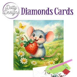Dotty Designs Diamond Cards - Mouse with Strawberry DDDC1227