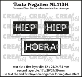 Crealies Texto Negativo PROFICIAT (H) - (NL) NL32H max. 17 x 56 mm