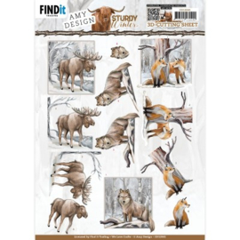 3D Cutting Sheet - Amy Design - Sturdy Winter - Moose CD12041