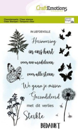 CraftEmotions clearstamps A6 - Gecondoleerd 2 (NL) vlinders GB 1377