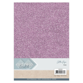 Card Deco Essentials Glitter Paper Pink 1x  CDEGP008