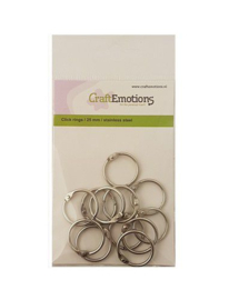 CraftEmotions Klik ringen / boekbindersringen 25mm 12 st. 3425