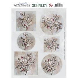 Scenery - Yvonne Creations - Aquarella - Vintage Flowers  CDS10062
