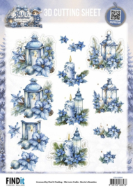 3D Cutting Sheet - Berries Beauties - Blue Christmas - Christmas Lanterns  CD12509