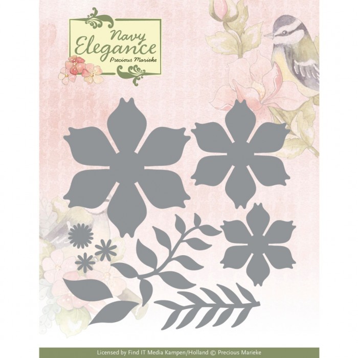 Dies - Precious Marieke- Navy Elegance - Elegance Flower PM10280