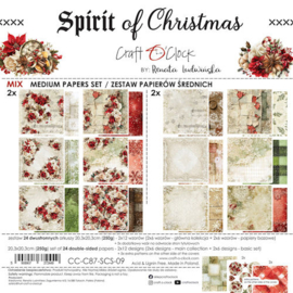 Craft O Clock Set of Mix Papers 20x20 cm Spirit of Christmas CC-C87-SCS-09