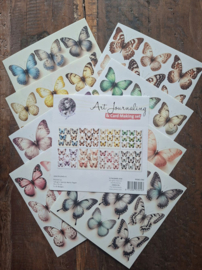Art Journaling & Card Making Backgrounds Set Kleurrijke vlinders 99080/090