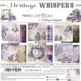 Craft O Clock Set of Papers 15x15 cm Heritage Whispers  CC-F39-HWS-10