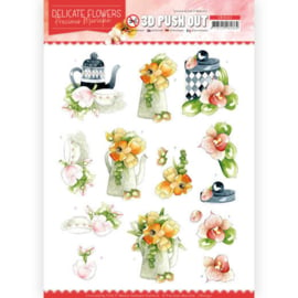 3D Push Out - Precious Marieke - Delicate Flowers - Teapot   SB10452