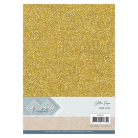 Card Deco Essentials Glitter Paper Dark Gold 1x   CDEGP017