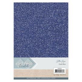 Card Deco Essentials Glitter Paper Dark Blue 1x  CDEGP013
