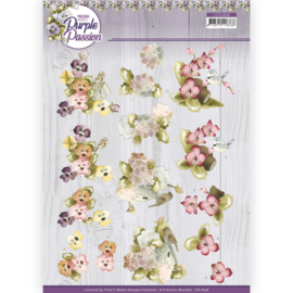 3D Cutting Sheet - Precious Marieke - Purple Passion - Bird Paradise  CD11848