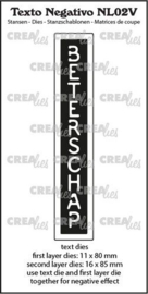 Crealies Texto Negativo Die BETERSCHAP - NL (V) NL02V max. 16x85mm