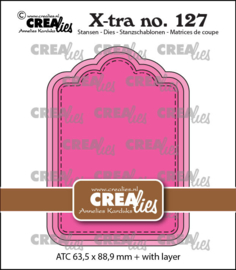 X-tra stansen no. 127, ATC Paneel B Crealies CLXtra127 ATC: 63,5 x 88,9 mm.