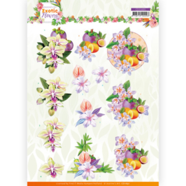 3D cutting sheet - Jeanine's Art - Exotic Flowers - Purple Flowers CD11691
