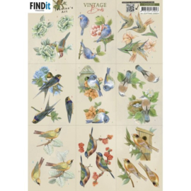 3D Cutting Sheet - Jeanine's Art - Vintage Birds - Mini CD12016