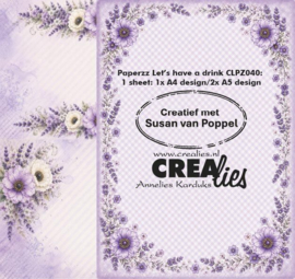 Designpapier Let's have a drink H Crealies CLPZ040