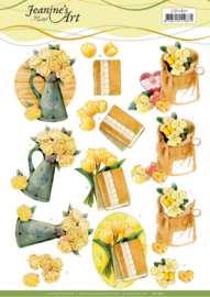3D Cutting Sheet - Jeanine's Art - Yellow Flowers CD11871