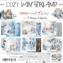 Craft O Clock Set of Papers 15x15 cm Cozy Winterland CC-F34-CW-10