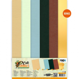 Linen Cardstock Pack - Berries Beauties - Cute Animals - A4 BB-A4-10033