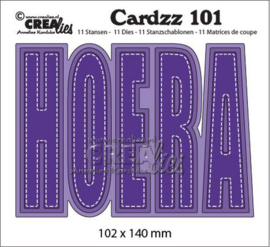 Crealies Cardzz no 101 HOERA (NL) CLCZ101 102x140mm