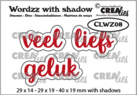 Crealies Wordzz with Shadow Veel liefs (NL) CLWZ08 40x19mm